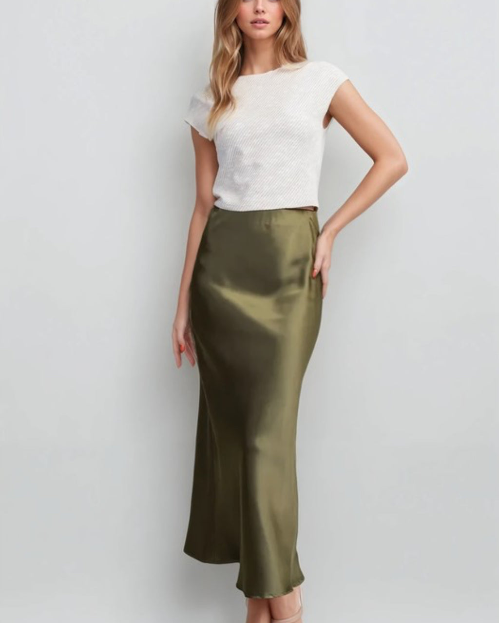 Olive maxi skirt